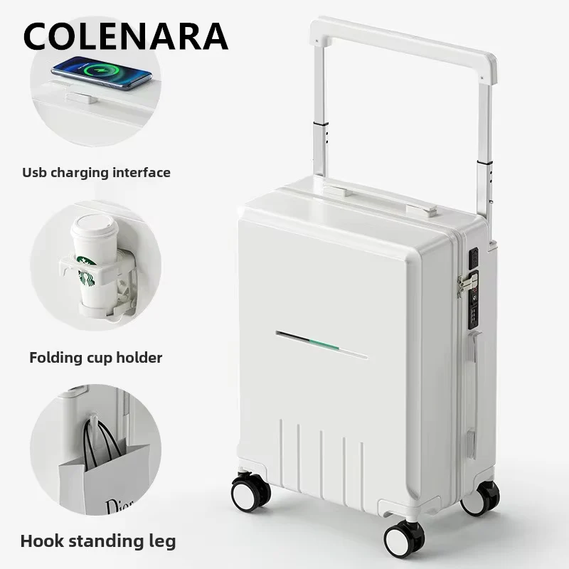 COLENARA Suitcase on Wheels 20 Inch PC Boarding Case 24