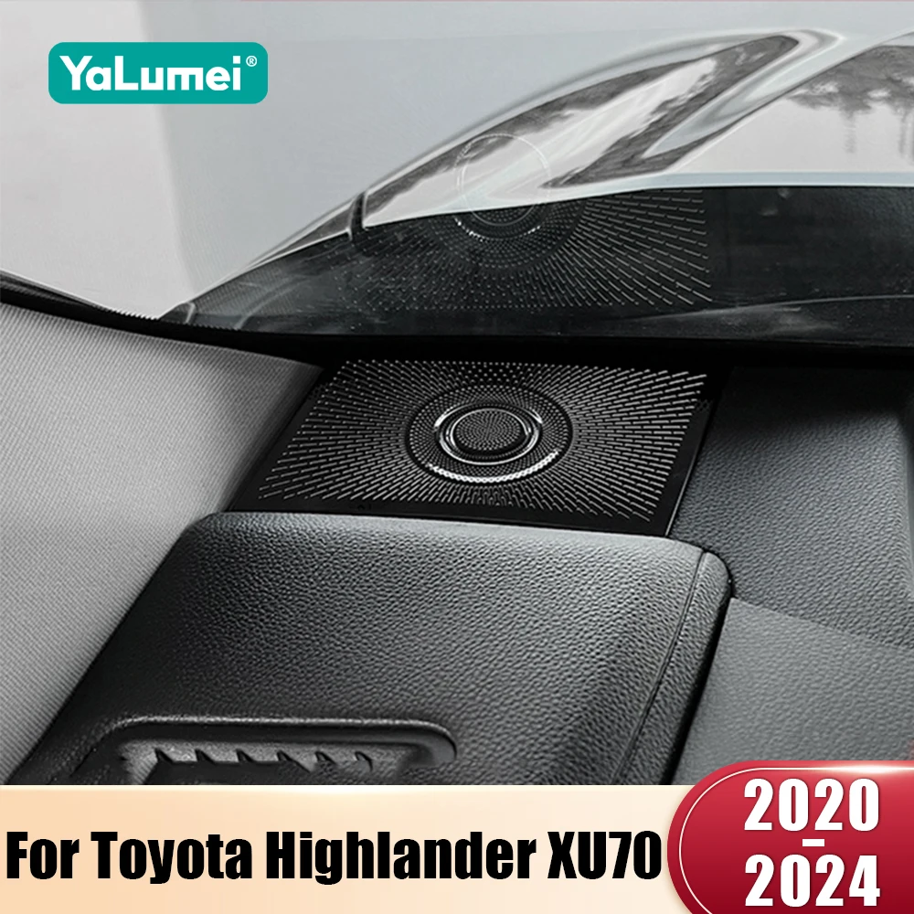 For Toyota Highlander XU70 2020 2021 2022 2023 2024 Stainless Car Dashboard Vent Sound Speaker Cover Panel Air Trims Stickers