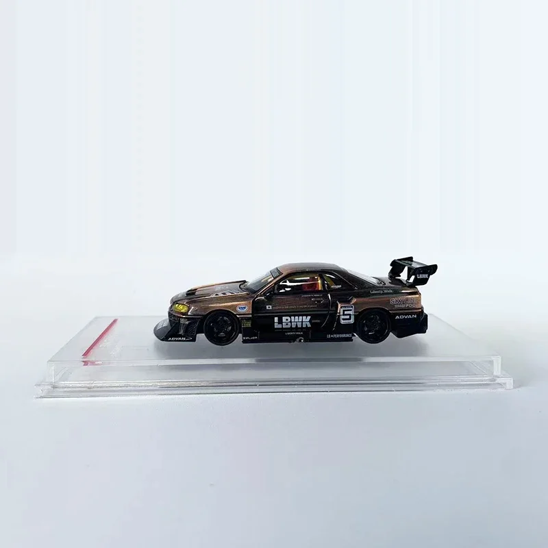 CM 1:64 Model Car Skyline V5 ER34 Super Silhouette Alloy Die-Cast Sport Vehicle With replaceable wheel