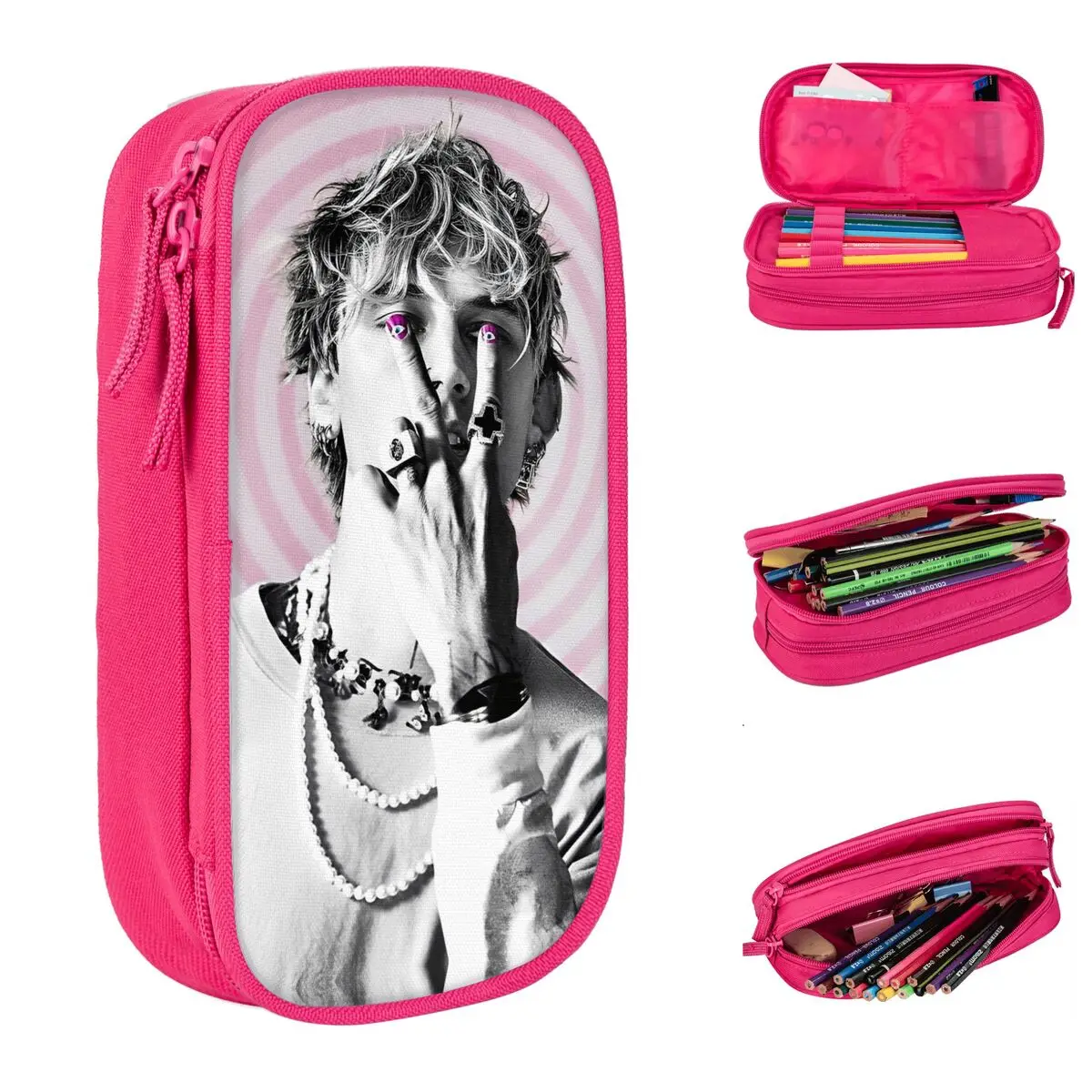 

Классические пеналы MGK в стиле хип-хоп, пенал для девочек и мальчиков, большая сумка для хранения, школьные принадлежности, косметические аксессуары