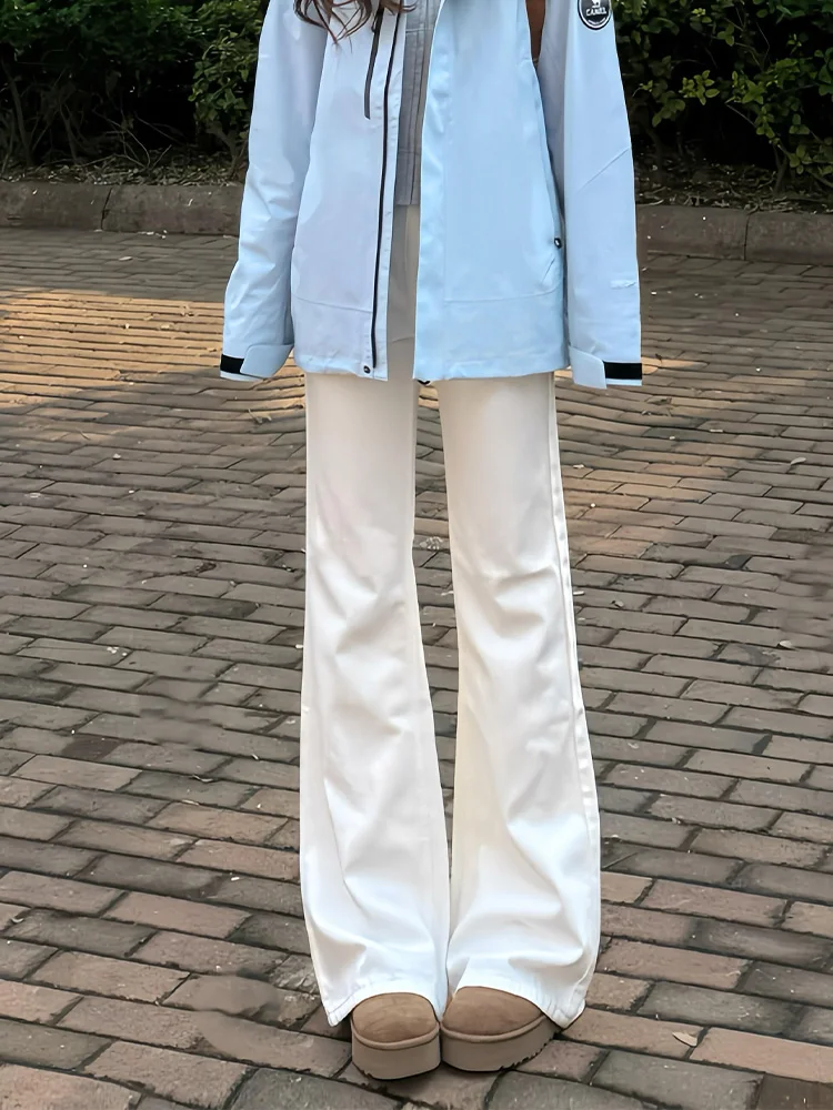 Pantalones Vaqueros de Pierna Recta Estilo Americano, Sensación Holgada, para Mujer, Primavera, Nuevo, Talla Pequeña, Ajustados, Largos hasta el Suelo