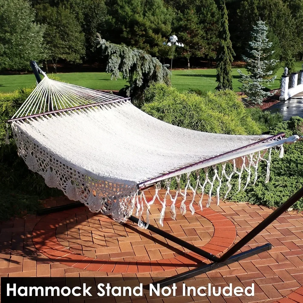 Deluxe Handwoven American Style Cotton Hammock -770-Pound Weight Capacity