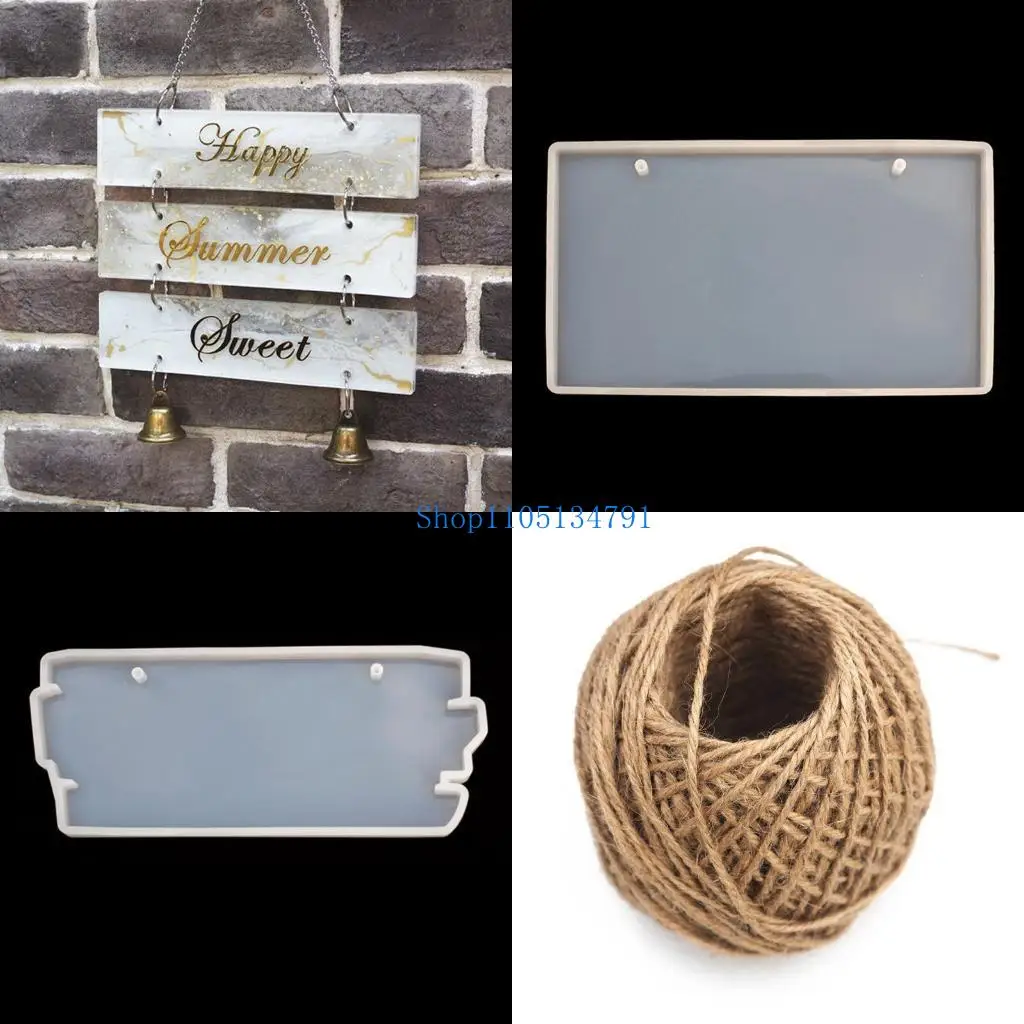 98km DIY Door Number Plate Resin Mold Double Hole Clear Silicone Indicator Signs Mold Welcomes Card Epoxy Resin Mold