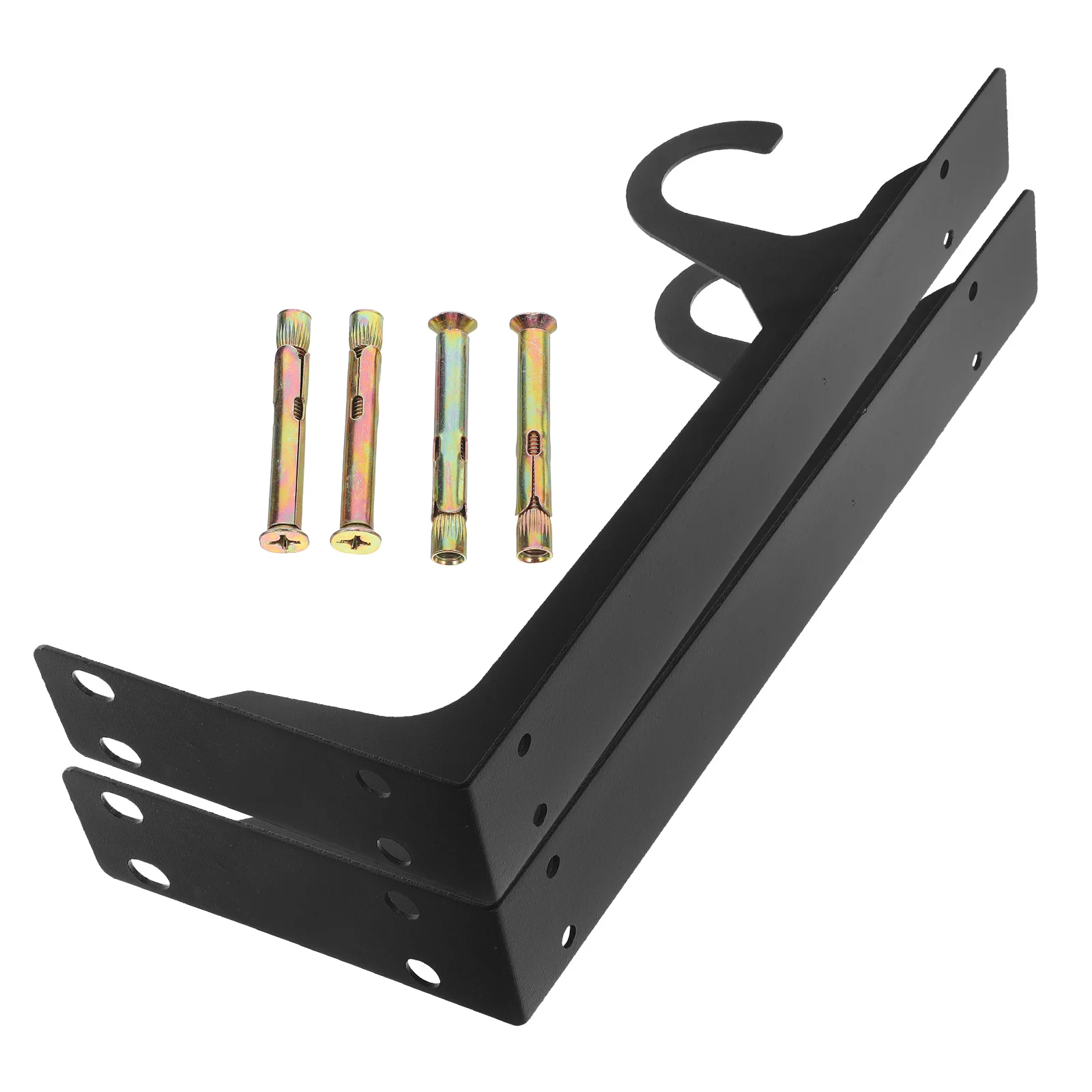 1 زوج الثقيلة خزانة قضيب قوس الثلاثي الجرف دعم هوك الحائط رف معلق حامل الرف للمطبخ #3