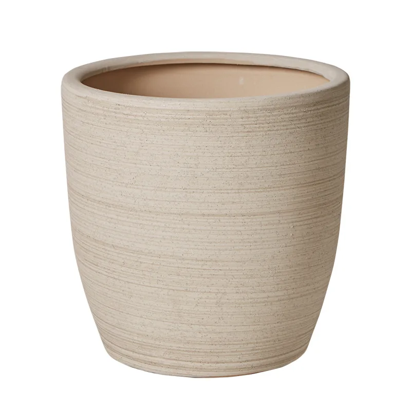 

King size ceramic flower pot 40cm large diameter hotel combination pot fortune tree large green plant ornament breathable