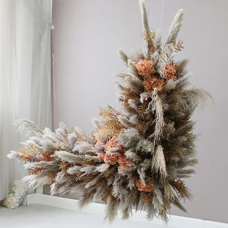 Yjq large dried reed hanging hanging flower decoration shop window soft triangular shape three-dimensional flower art