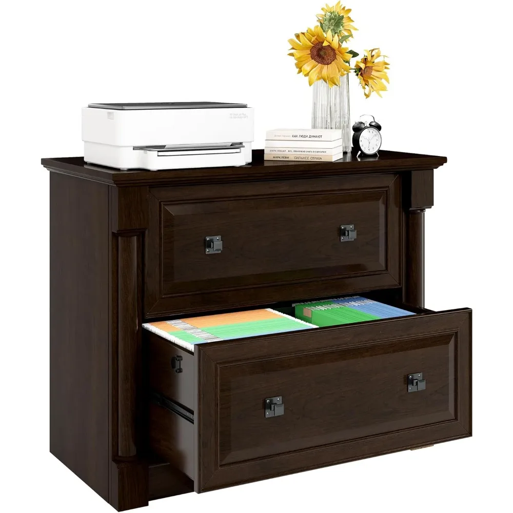 2 Drawer File Cabinet Farmhouse Lateral File Cabinet with Hanging File Folders，Fits Letter/Legal/A4 Sizes, 36.8 Large Wood