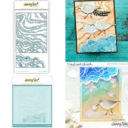 2024 New Summer Beach Break Sea Wave Metal Cutting Dies Stencil DIY Scrapbook Craft Decoration Template Supplies Greeting Card