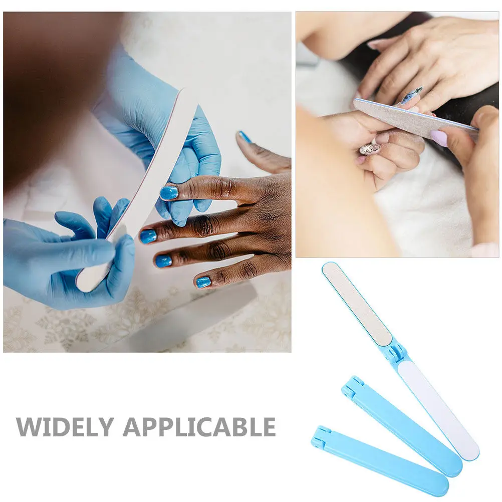 

Набор из 3 складных двусторонних пилок для ногтей, портативный инструмент для маникюра, для ухода за натуральными и искусственными ногтями