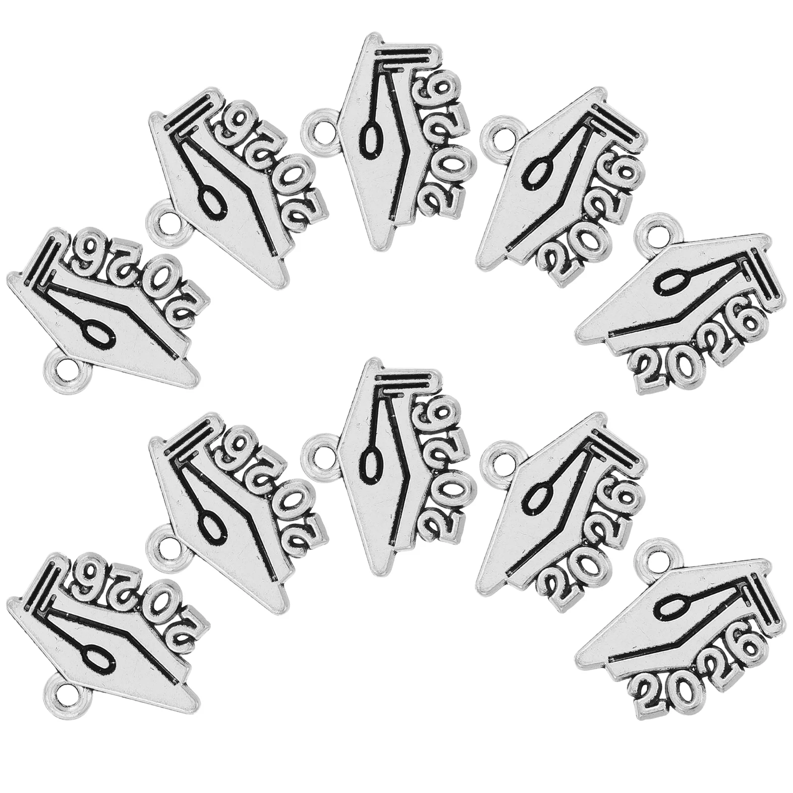 100pcs Alloy Key Graduation Cap Charms Commemorate Golden Tassel Memorial Pendant Creative Design Elegant Durability