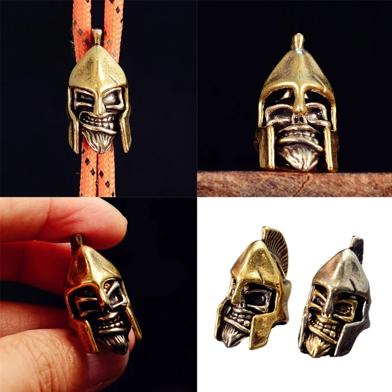 

R1WE Helmet Skull Metal Beads for Creative Paracord Projects and Fashionable Jewelry Large Hole Charm Helmet Collectibles