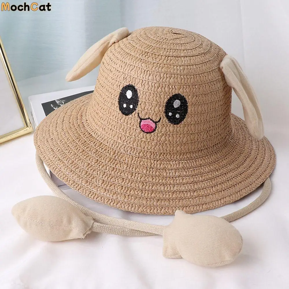 

Cartoon Fisherman's Hat Travel Summer Girl Gift Wide Brim Children Straw Hat Korean Style Girl Cap Bucket Cap Sun Visor Hat