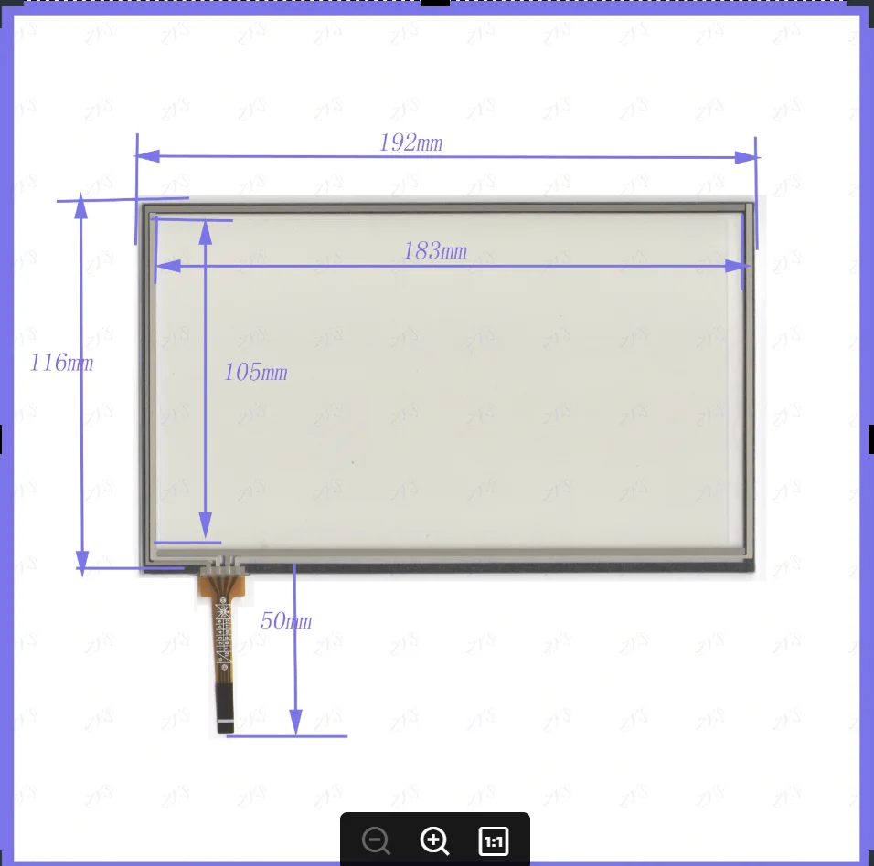 ZhiYuSun  Touch Screen   192mm*116mm 8inch  glass for industry applications 192*116 for GPS