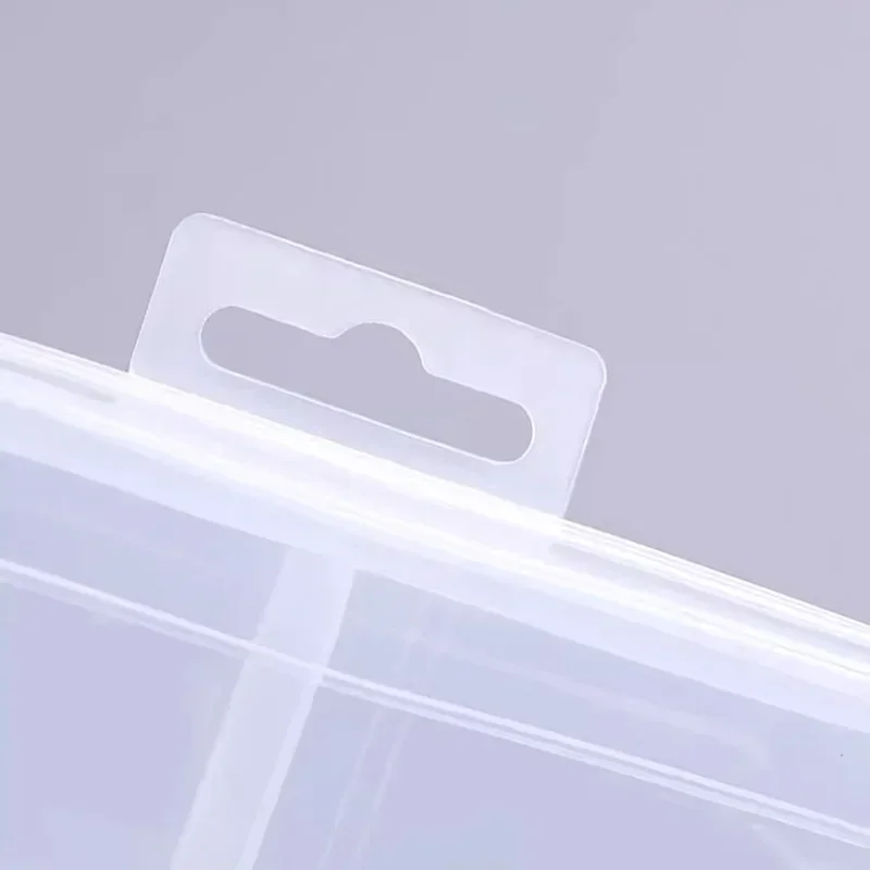 Transparent Multi Grid Parts Box Plastic Portable Storage Box with Cover Small Screw Tool Accessories Classification Grid Sample