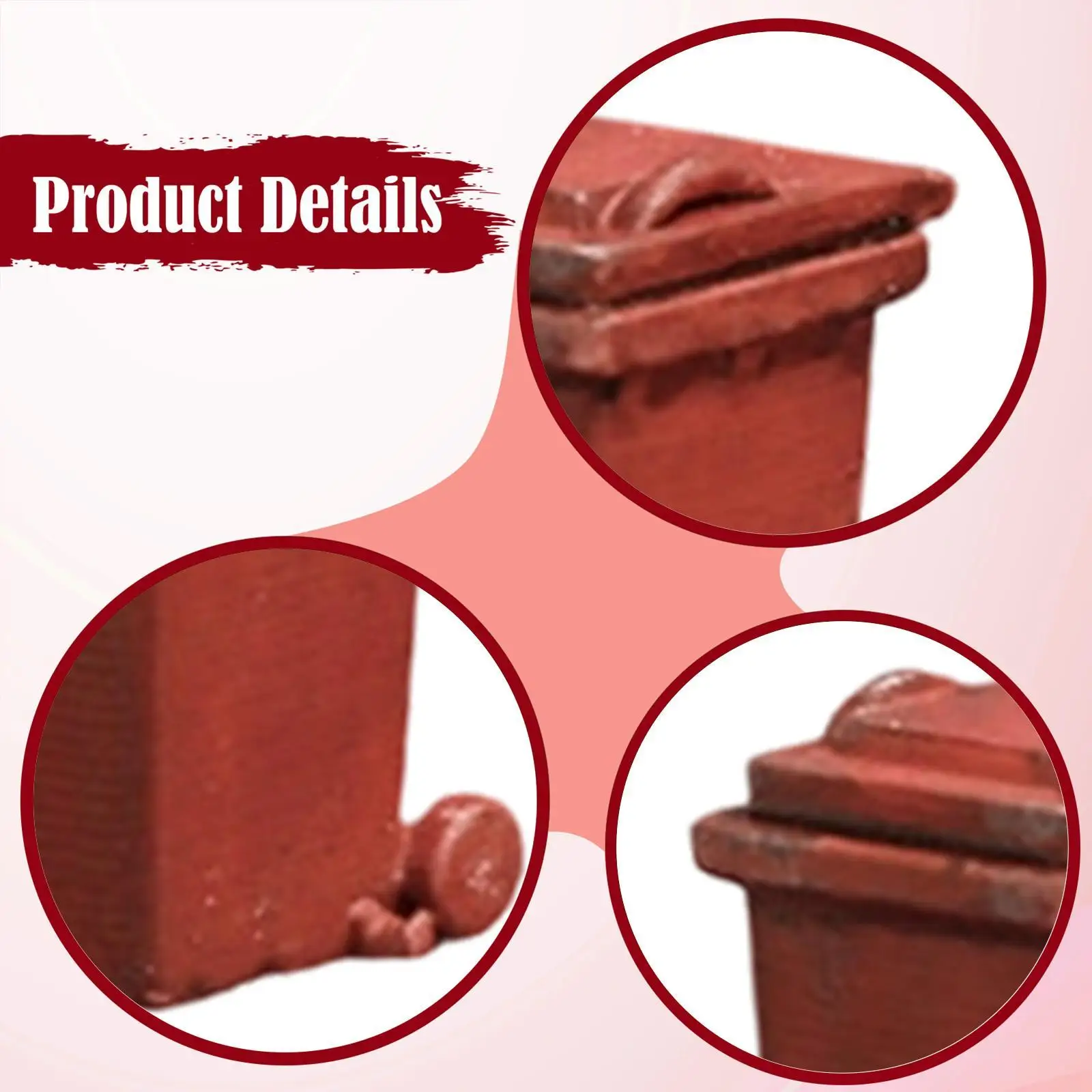 ถังขยะจิ๋วขนาด 1:64 แบบจำลอง ภาชนะแยกประเภทขยะขนาดเล็ก อุปกรณ์ตกแต่งบ้านตุ๊กตา ของเล่นจำลอง ถังขยะจำลอง อุปกรณ์ประกอบฉากสำหรับงาน DIY