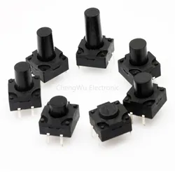 20pcs/lot 12x12mm Panel Waterproof Tact Switch 12*12*6/7/8/9/10/12mm Dustproof Switch 4Pin DIP Micro Buttons