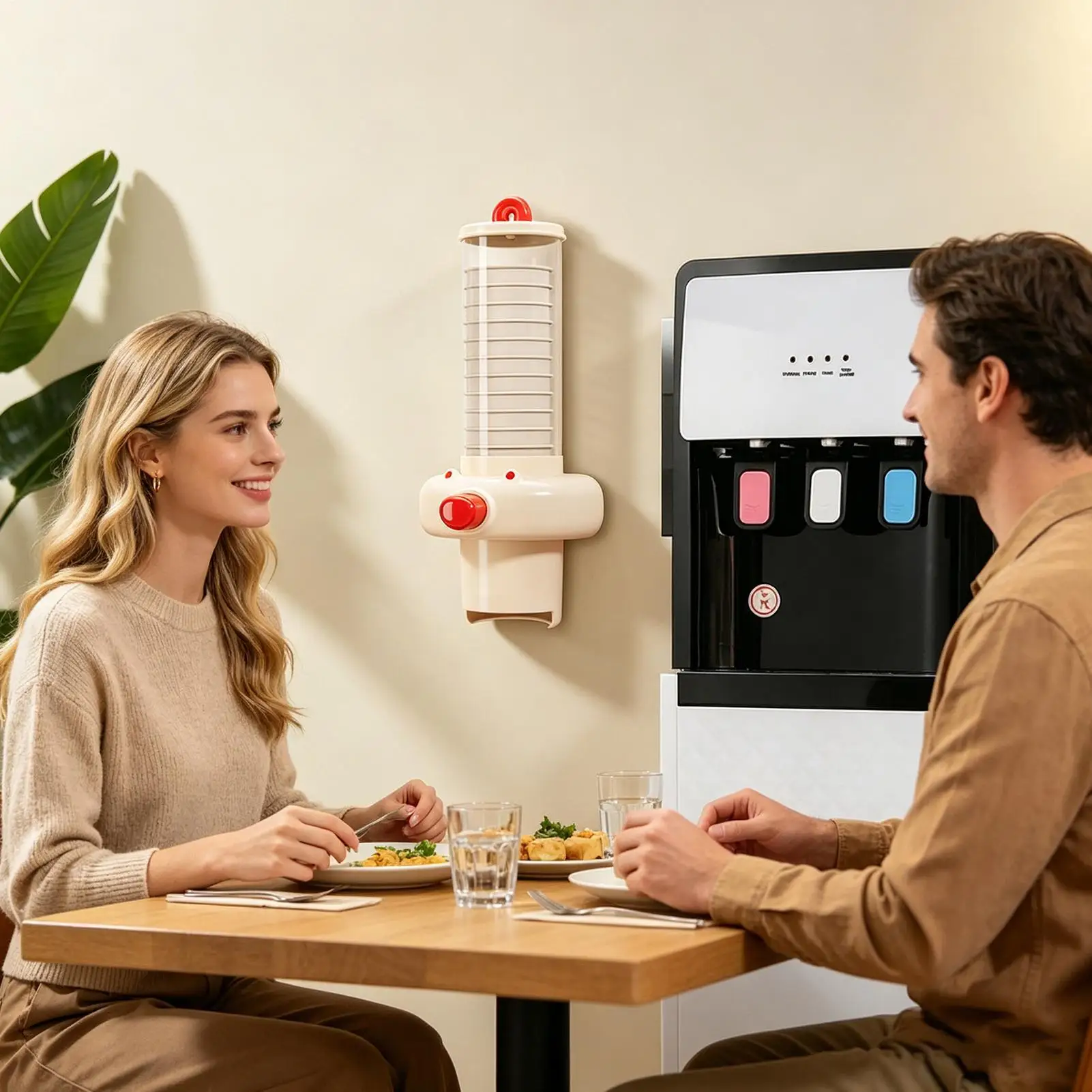 Paper Cup Dispenser Push-Type Rack Water Cooler Cup Dispenser For Professionals Homeowners Home Kitchen Coffee Station Breakroom