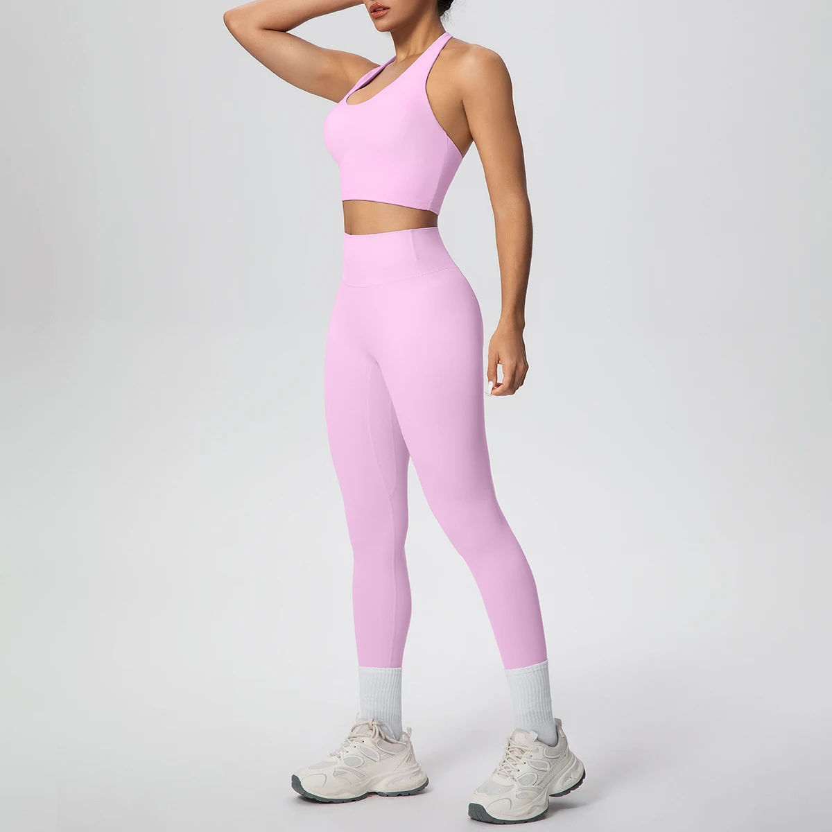 2PCS/set Yoga Set for Woman's Sexy Backless Halter Bra Sports Top Quick Drying Legging Summer Gym Fitness Pants Yoga Set