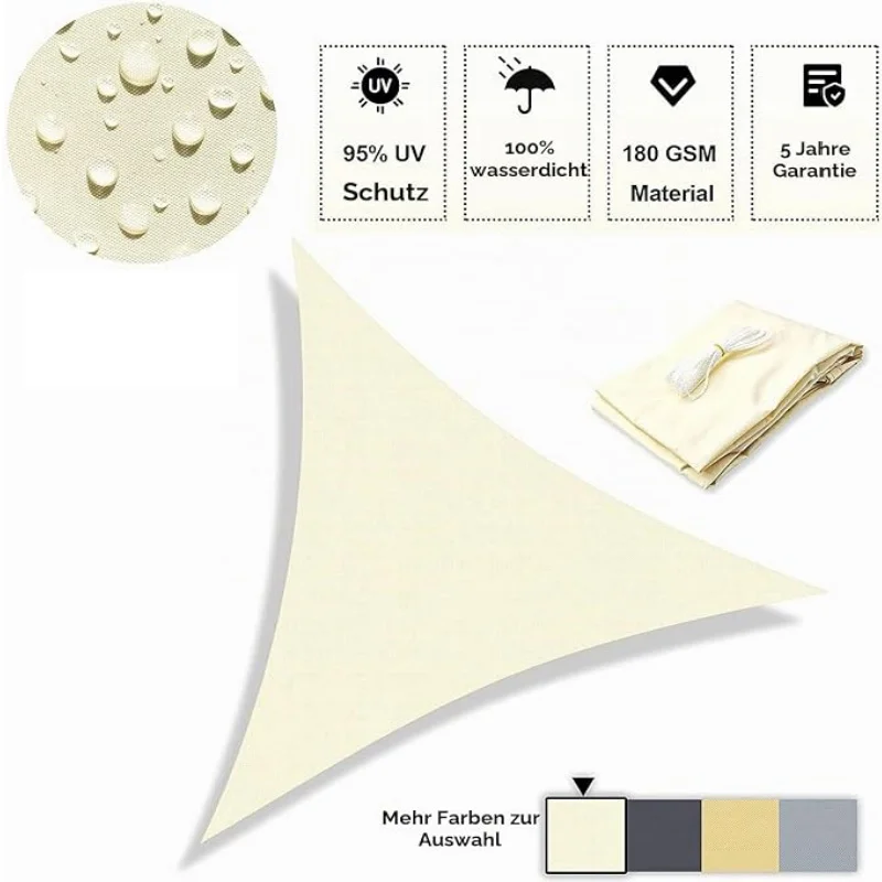 Waterproof triangular sunshade, outdoor sun protection, garden, courtyard, swimming pool, sunshade