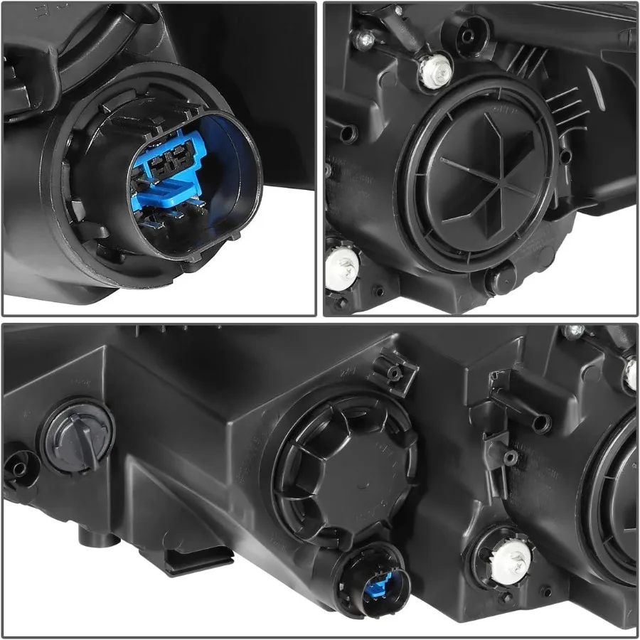 Conjunto de faros compatibles con 2017 2018 Elantra Proyector del lado del conductor y del pasajero Reemplazo de faros Carcasa negra A
