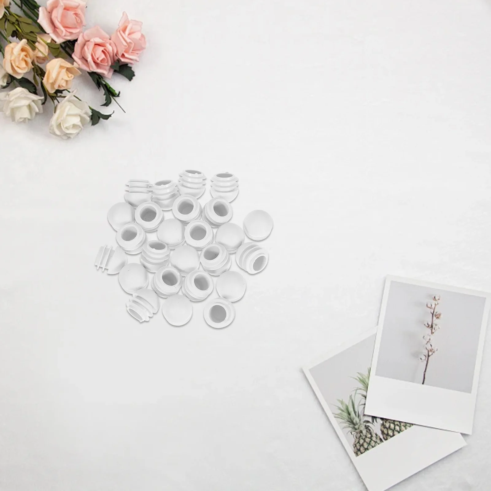 

25pcs Round Plastic Plug Insert 22Mm Tube End Cap For Furniture Chair Legs Pipe Accessories Industrial Use Tubing Plugs