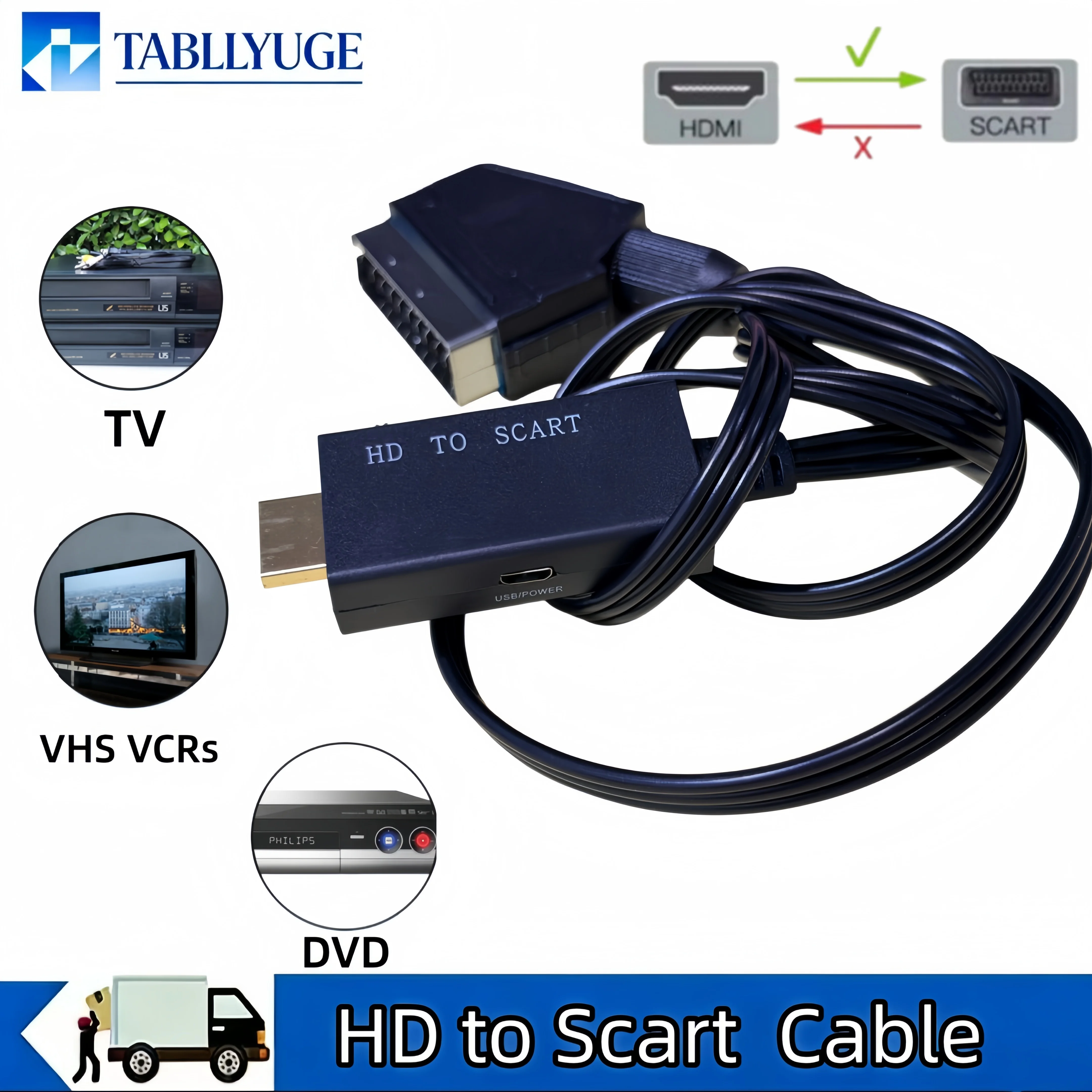 Scart To Hdmi - HDMI-compatibele naar SCART-converter PAL NTSC HDMI-ingang