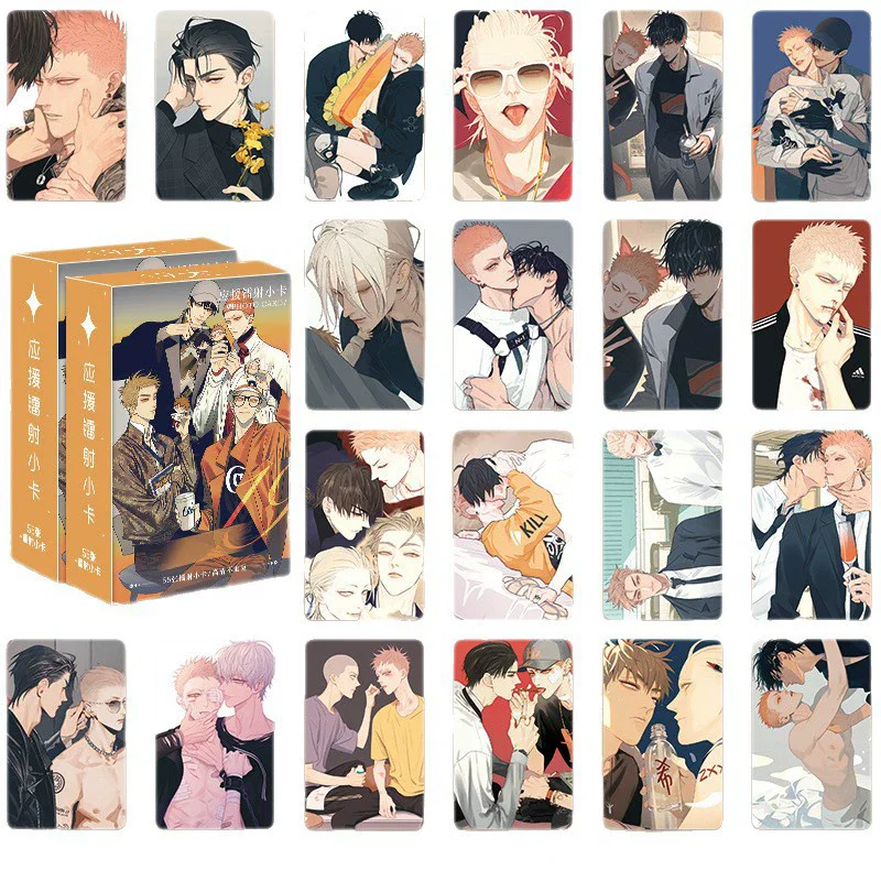 

﻿ 55PCS 19 Days Manhua Laser LOMO Cards Set - Mo Guanshan & He Tian HD Print Photocards Fans Collection Gift