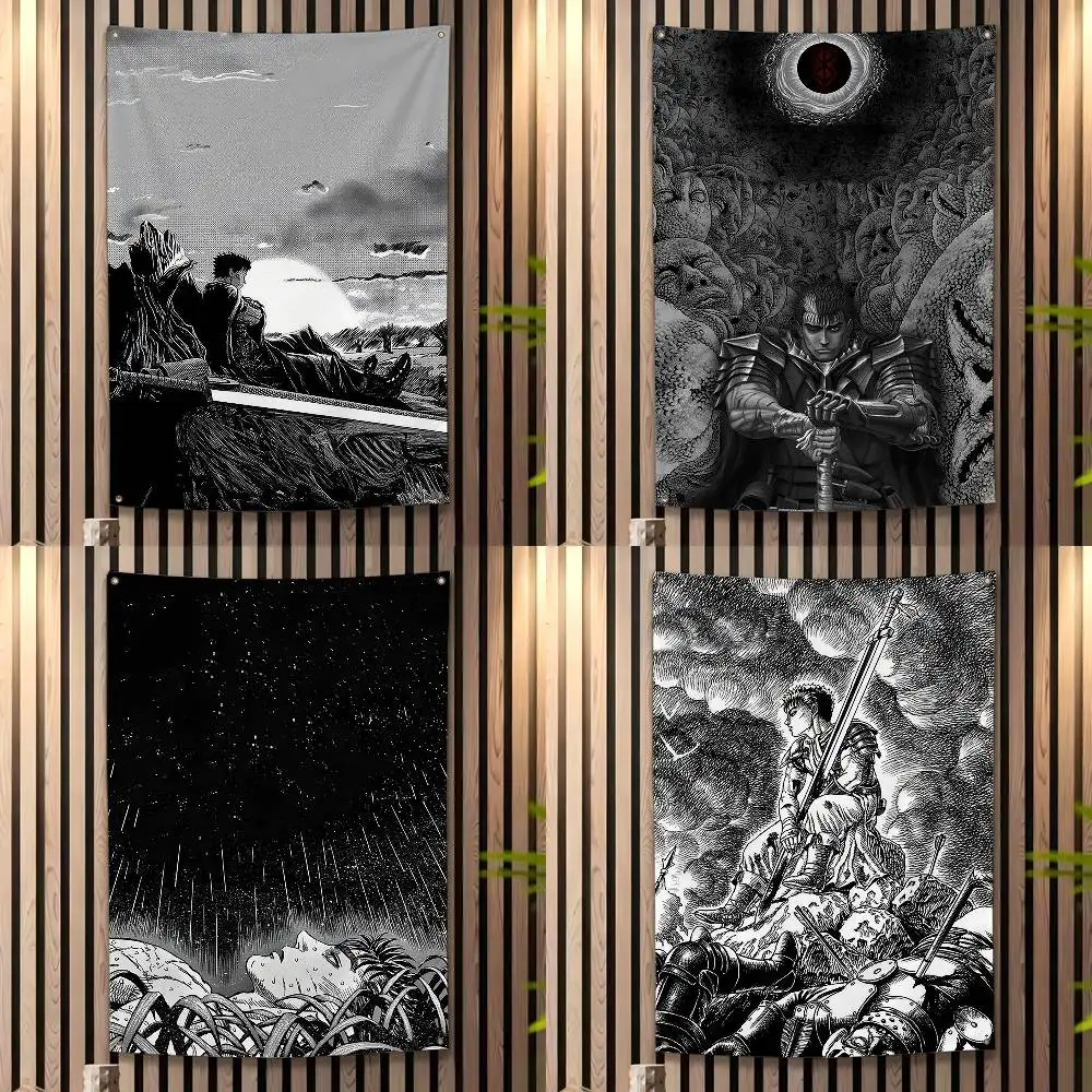 Anime B-BerserkS Funny Flags for Bedrooms Home Decor Items Outdoor Decors Garage Decoration Flaga