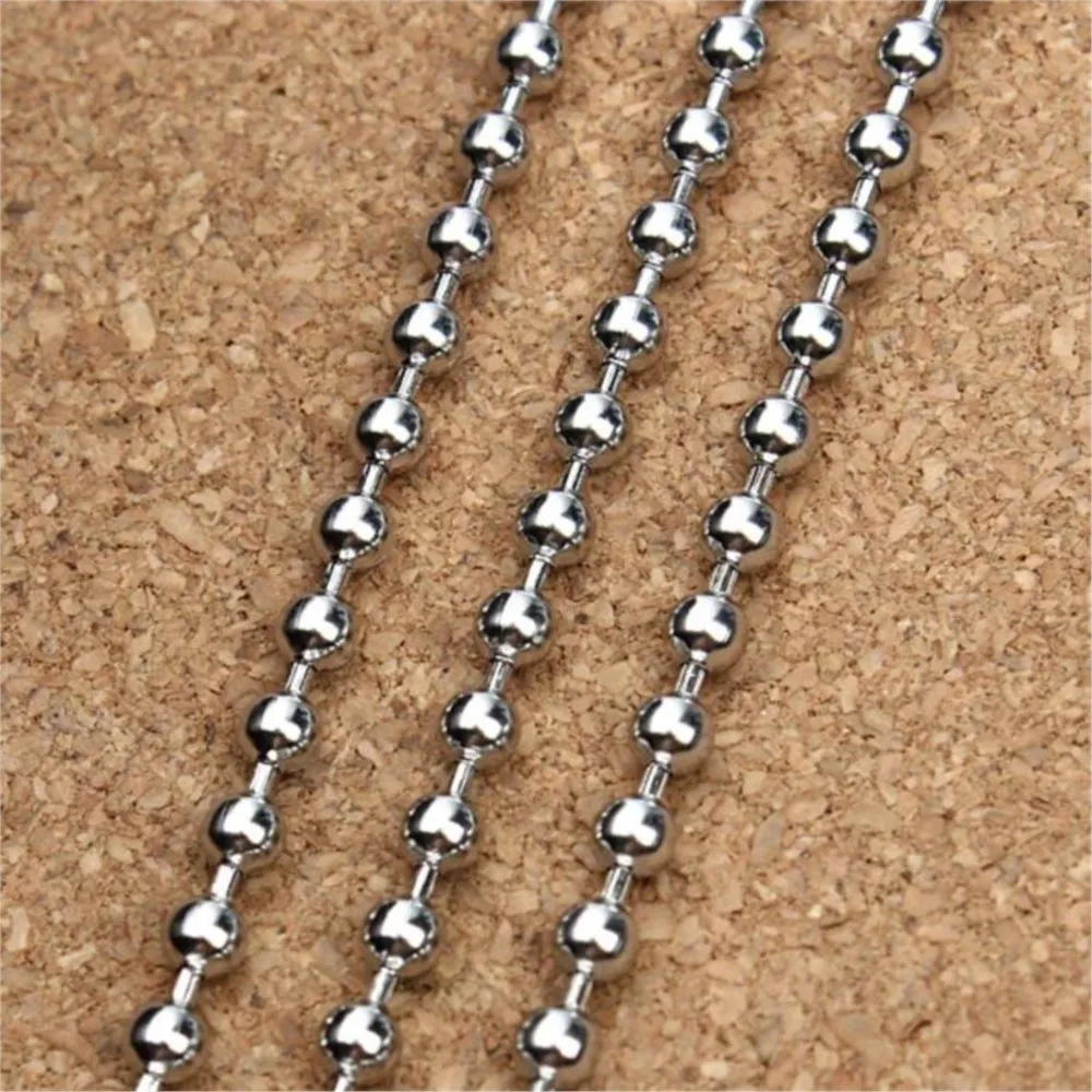 10m Stainless Steel Bead Ball Chains Roll with 50pcs Connectors Clasps for DIY Dog Tag Necklace Keychain Jewelry Making Supplies view 3