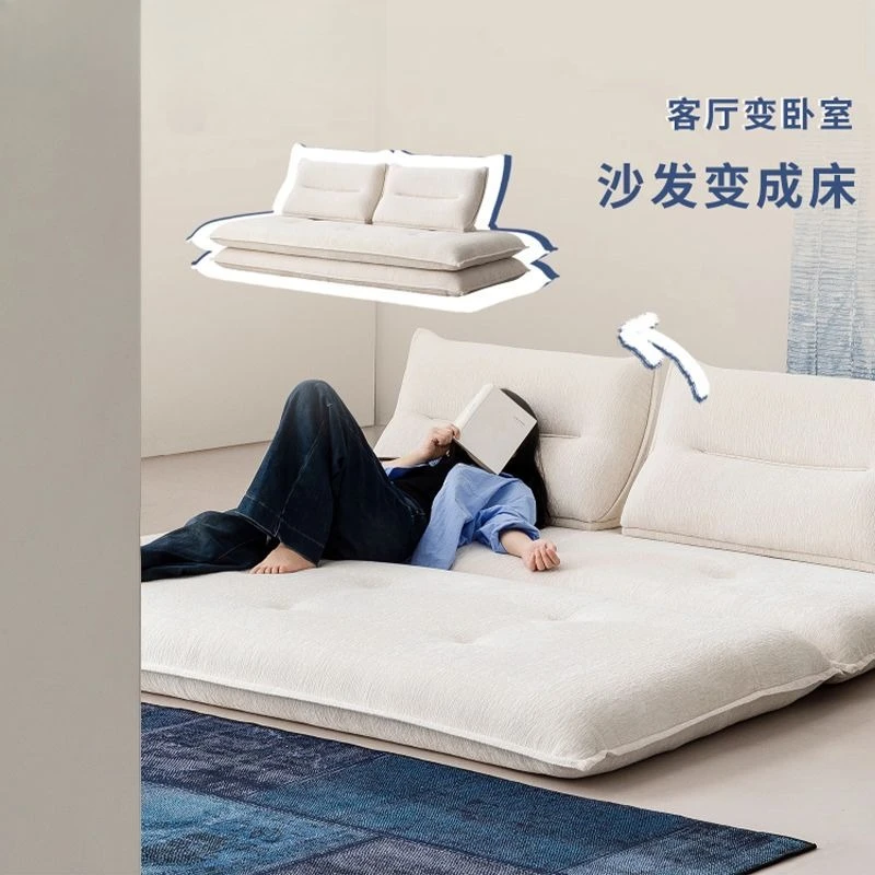 Sofa bed fabric living room small apartment, can lie down, sleep, removable and washable module, lazy sofa bed dual-purpose