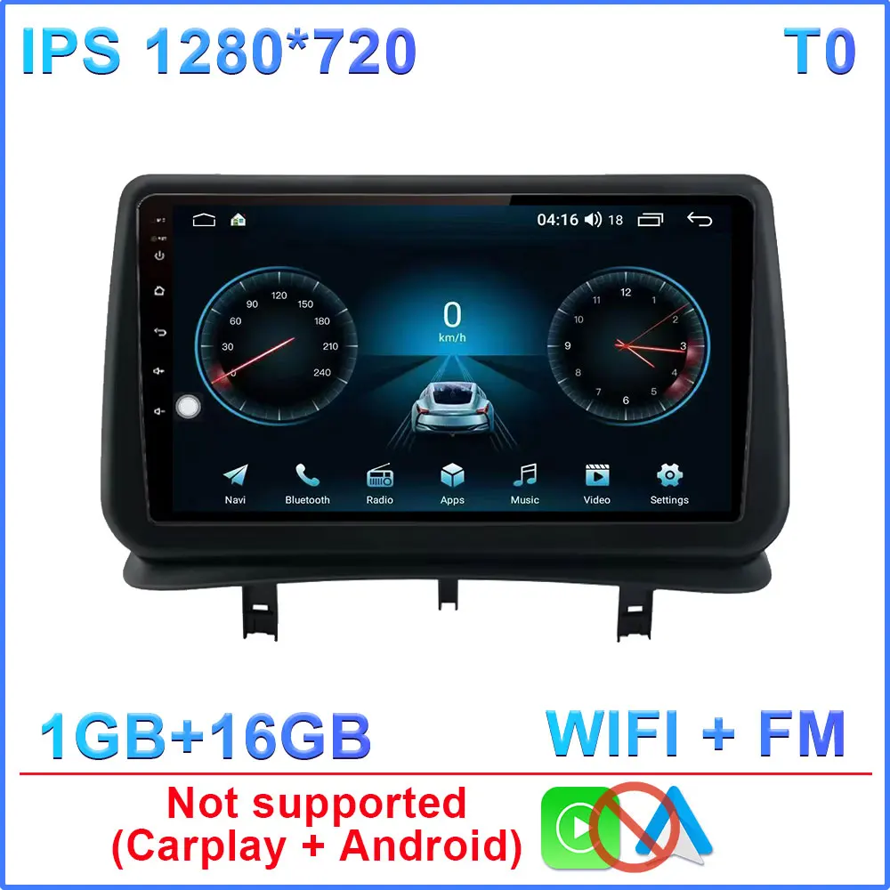 Auto Android 14 Voor Renault Clio 3 2005-2014 Autoradio Multimedia Speler Navigatie GPS Autoradio CarPlay QLED Scherm Geen 2 din