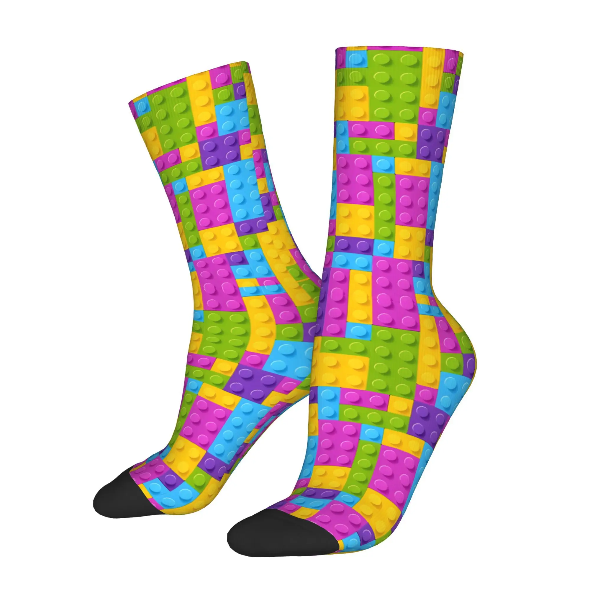 

Pastel Colorful Building Brick Sock Printed Man Polyester Fashion