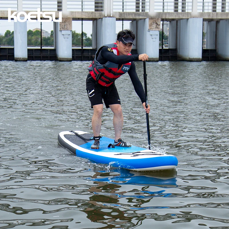 KOETSU Sup Board Inflatable Surfboard 320*78*15cm Paddle Balance Board with Aluminum Paddle,Foot Rope,Fin,Backpack,Repari kit