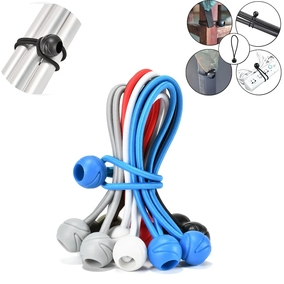 

10Pcs Multifunctional Storage Binding Ropes, Outdoor Fixed Tent Colorful Plastic Ball Storage Elastic Ropes, Trampoline Binding Ropes, Latex Elastic Ball Ropes