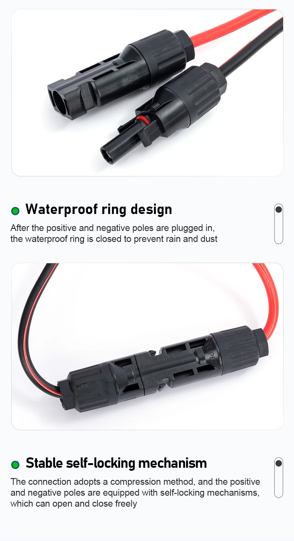 10AWG 12AWG XT60 Anti-Spark Solarkabel PV-Verbindungskabel für LiPo-Akku Solarstromsystem - Langlebiger PV-Steckverbinder – Detail 7