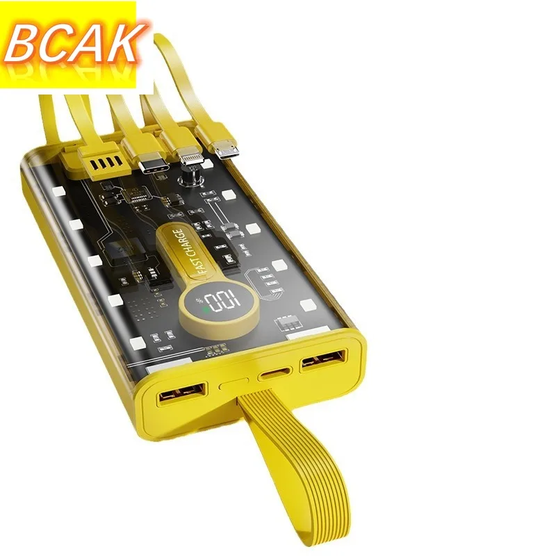 

BCAK 20000 мАч 66 Вт супер двунаправленный прозрачный мобильный источник питания с быстрой зарядкой большой емкости качественный цифровой аккумулятор