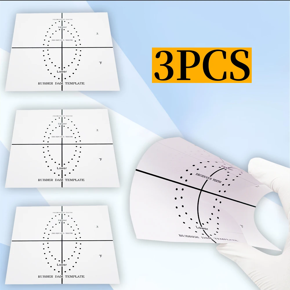 Dental Rubber Dam Punch Hole Positioning Template Barrier Guide for Precise Placement Tooth Isolation Tools