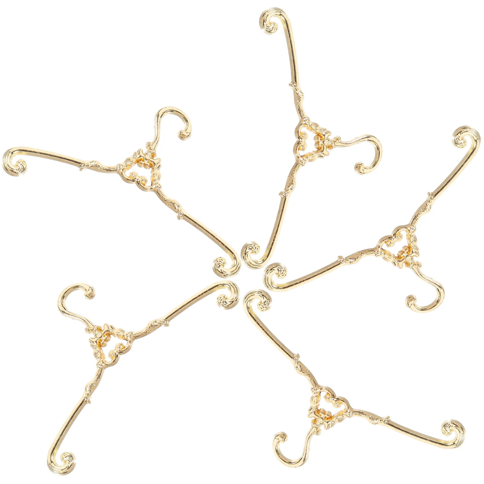 

5 Pcs Mini Hanger Clothes Hangers Vintage Metal Alloy Accessories Smooth Burr Free Safe Practical Neatly ganized