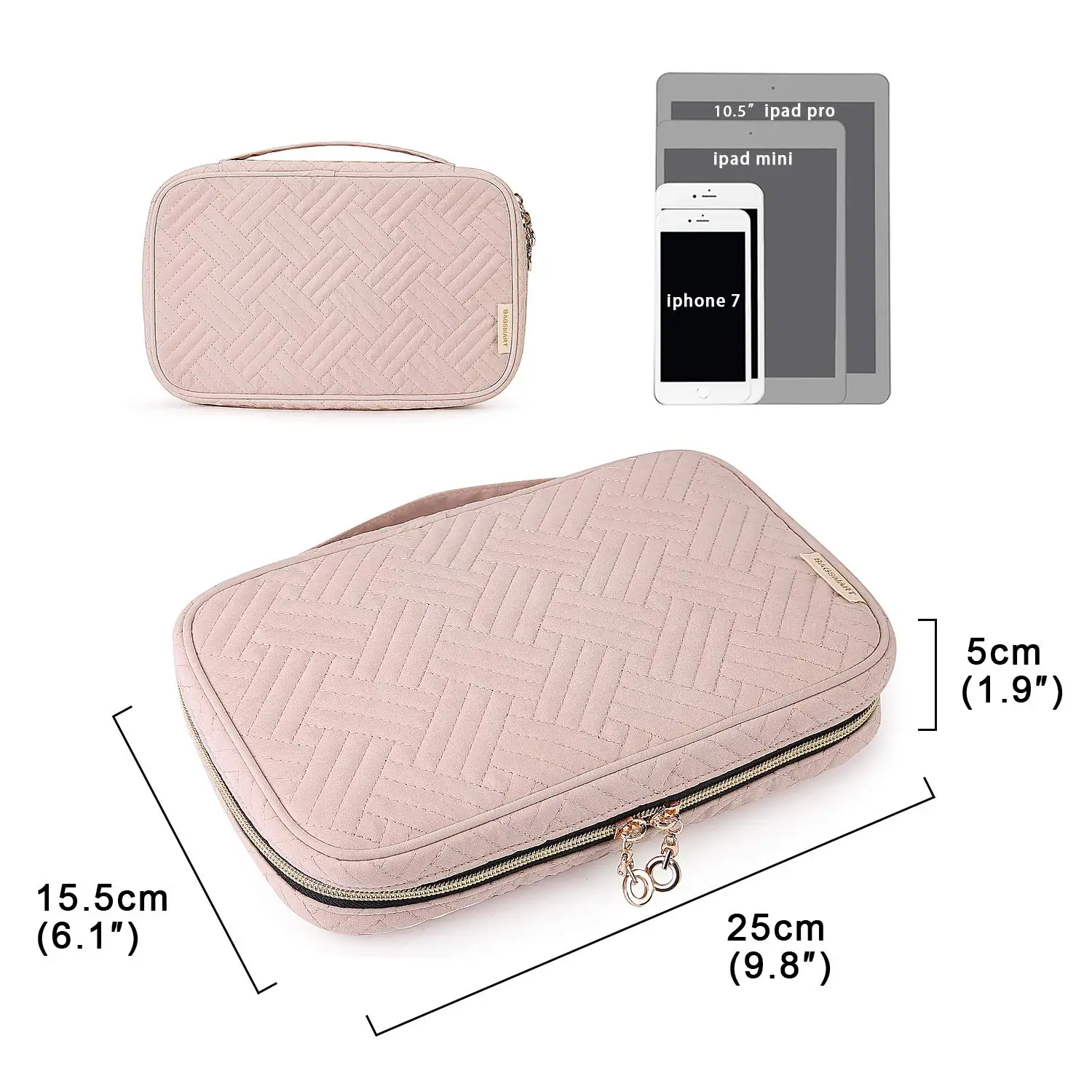 Custodia per gioielli borsa da viaggio per gioielli da viaggio per collana, orecchini, anelli, bracciale, rosa morbido