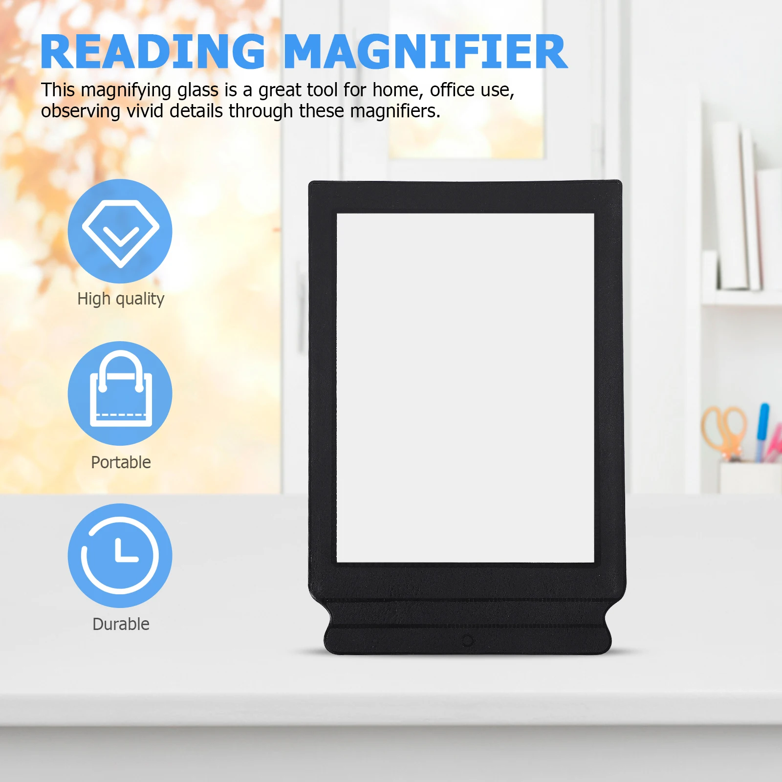 

Portable H A4 Black Reading Magnifier Frame Soft PVC Lens Reading Magnifying Lens Glass for Elderly Lightweight