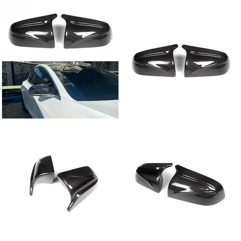 Design Carbon Fiber Rearview Mirror Cover 2pcs Replacement Mirror Cover for Model 3
