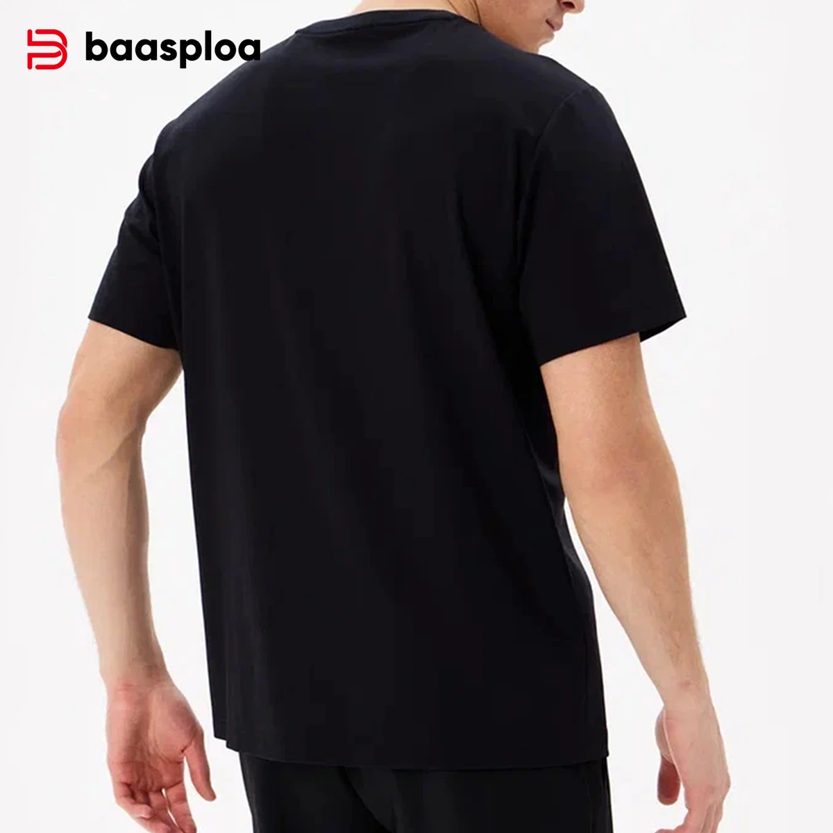 Baasploa Men Quick-Drying Sports T-Shirt Summer Solid Soft Breathable Fitness Shirt Male Casual Training Running Shirts Clothing