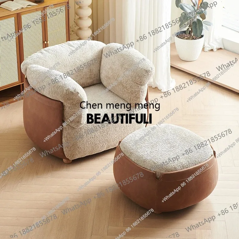 Sillones de Salón de Tela Italiana, Estilo Nórdico, Sencillos y Cómodos, Sillones Puff, Sillón para Salón, Dormitorio, Muebles de Salón