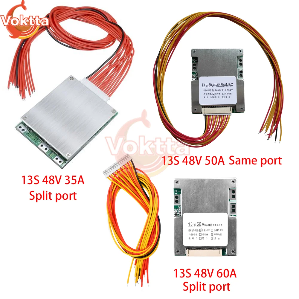 BMS 13S 48V 35A 50A 60A With Balance Li-Ion Battery Pack Protection Board Lithium Battery Balance Meter Into Circuit Board