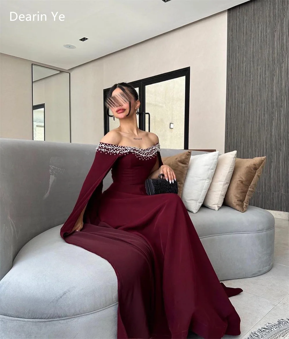 Customized Saudi Arabia Prom Gown Evening Dearin Off-the-shoulder A-line Floor Length Sequin Skirts Bespoke Occasion Dresses For