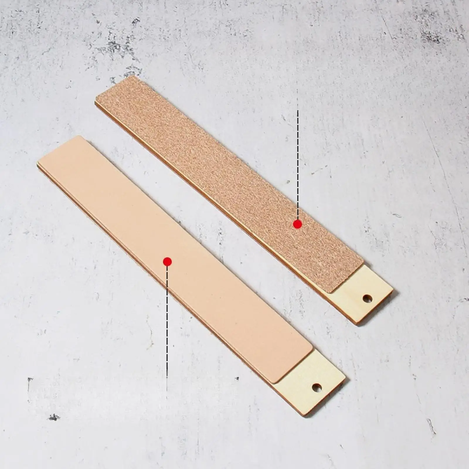 Double Sided Leather Strop Knife Sharpening Board PU Wood Handle Stropping Tool for Kitchen and Workshop