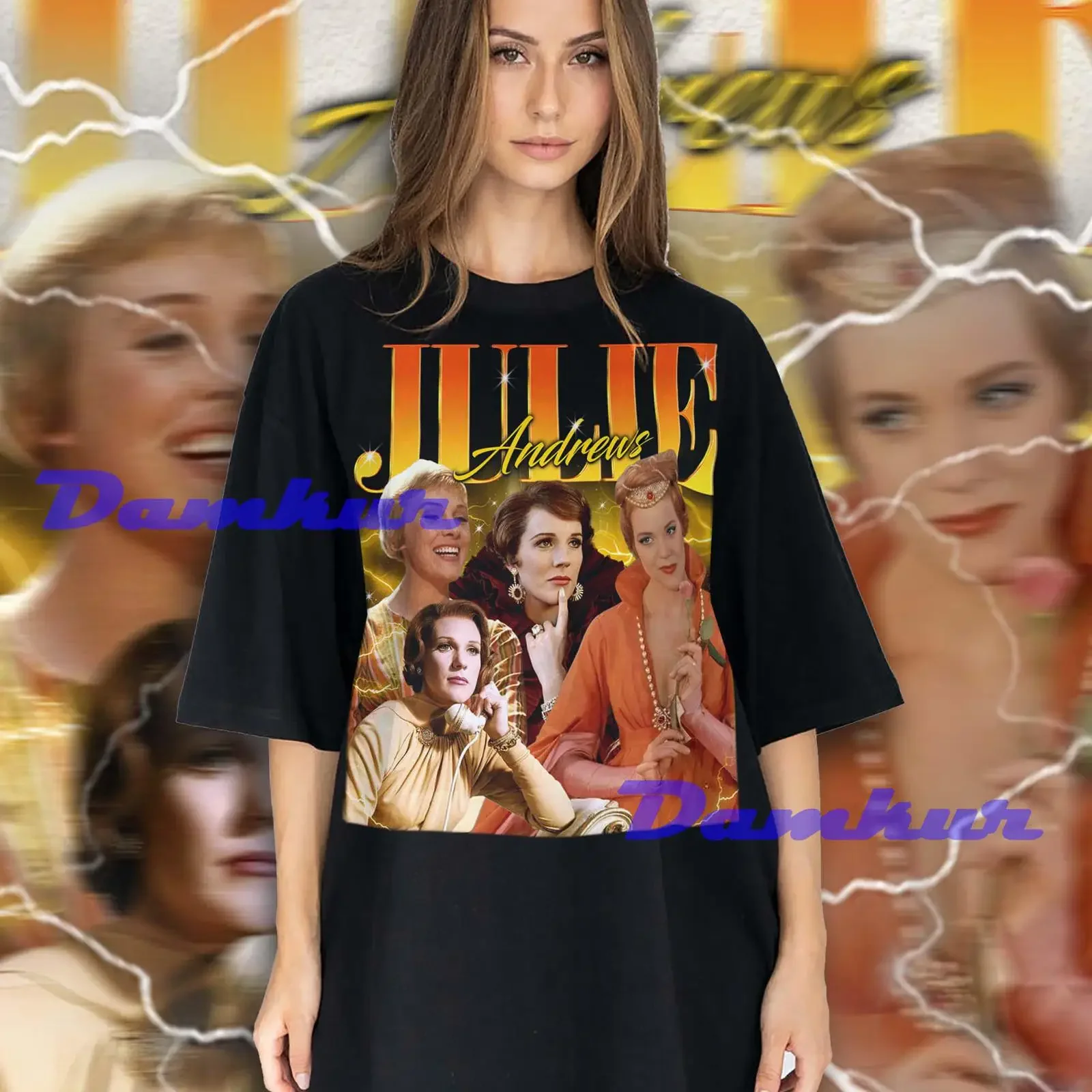 Vintage Julie Andrews Bootleg T Shirt 90s Retro Casual Fans Merch Streetwear vintage Washed Top For Everyday Wear Slightly Soft