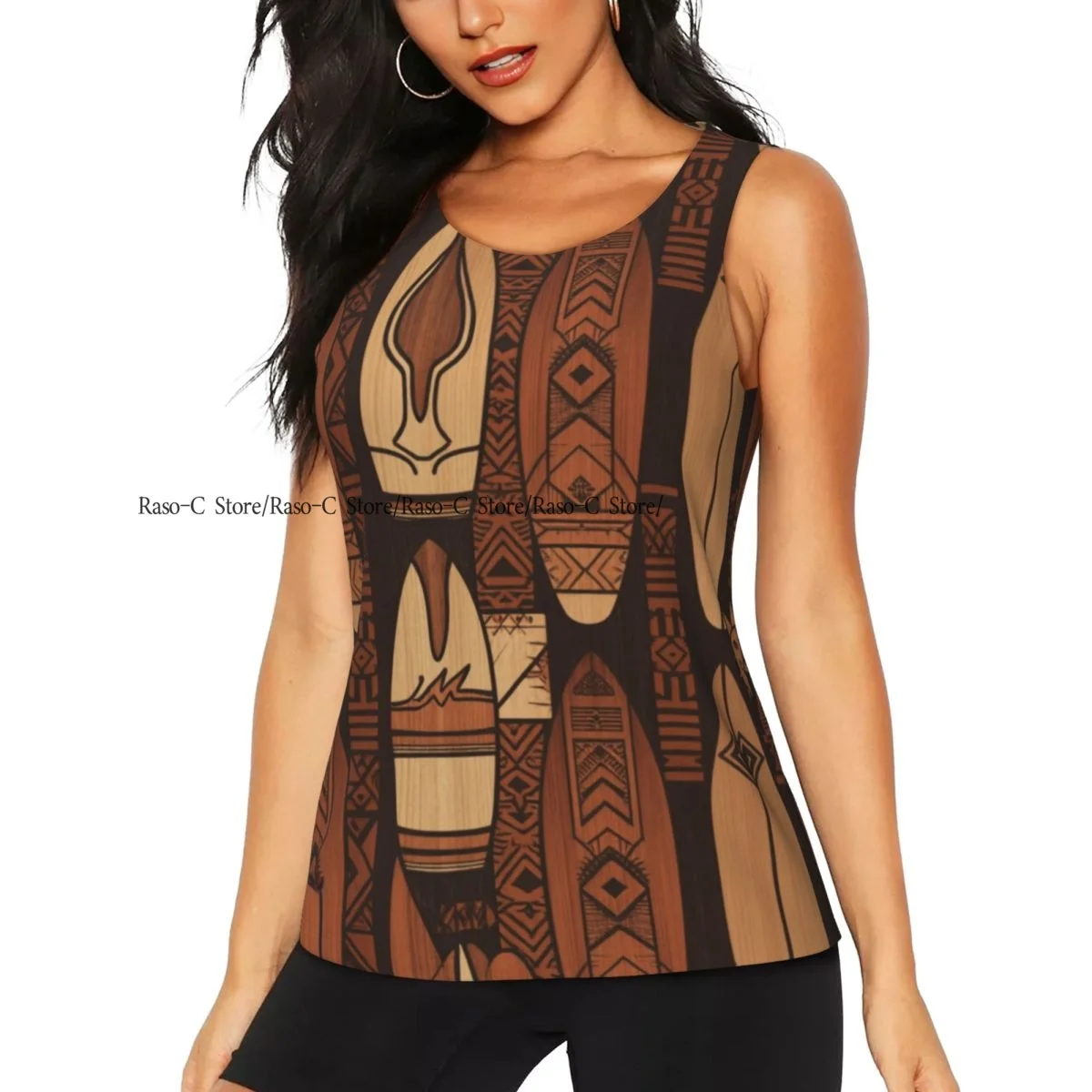 Women's Sleeveless Yoga Tank Top Wood Surfing Boards And Signs Quick Dry Running Training Sports Vest Yoga Shirts