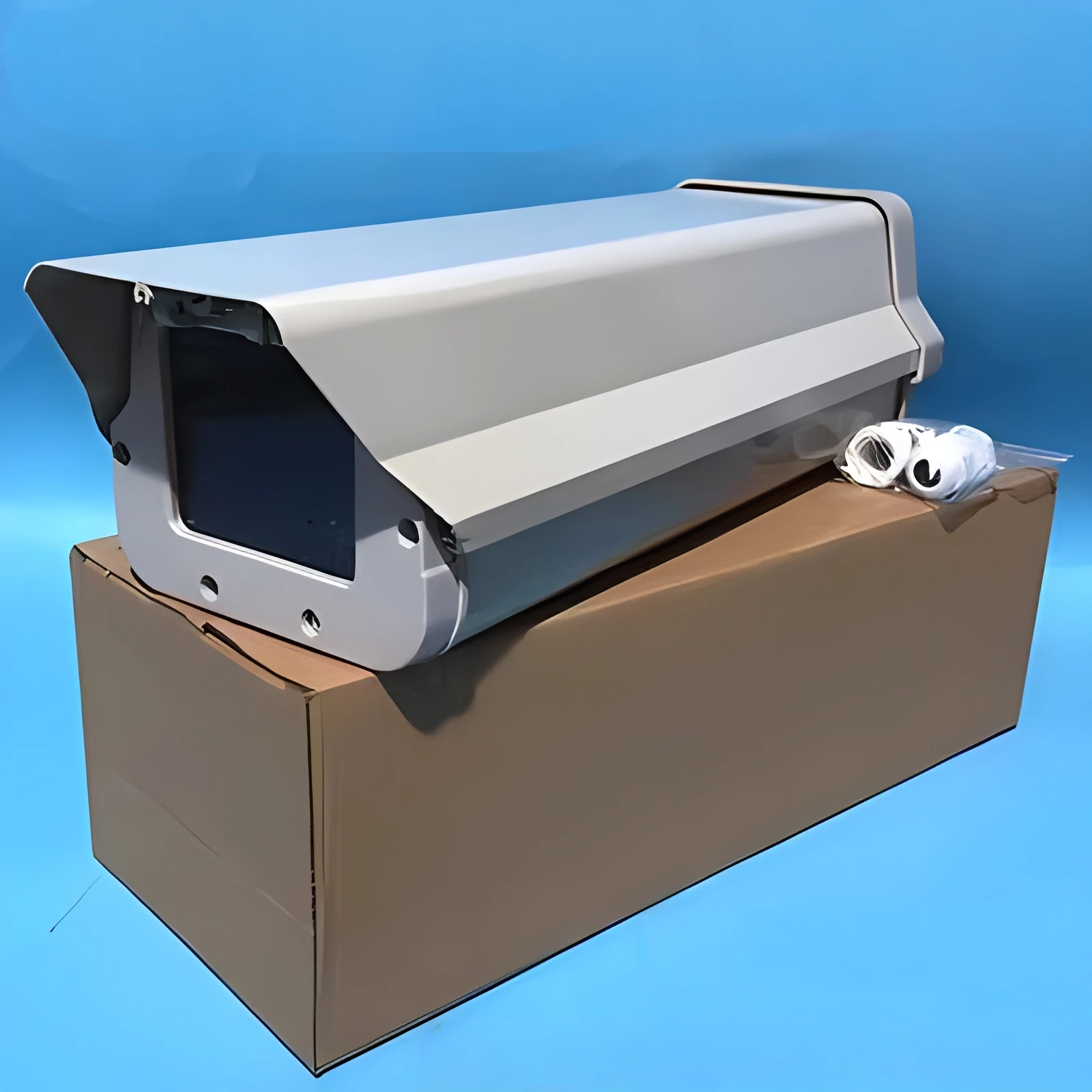 12 Inch Surveillance CCTV Camera Housing Shell Back Flip & Lock Waterproof IP66 Aluminum Outdoor Enclosure Casing 370x145x110m