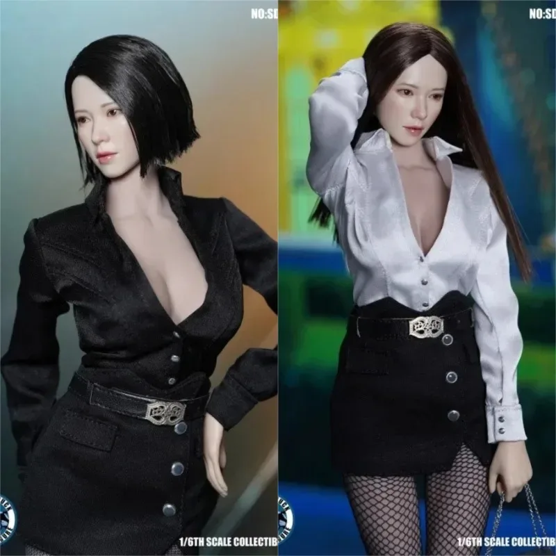 

SDH034 1/6 Scale Asian Female Star Hair Sculpt Model Girl Head Carving Fit 12'' JIAOU PH Pale Skin Action Figure Body Dolls